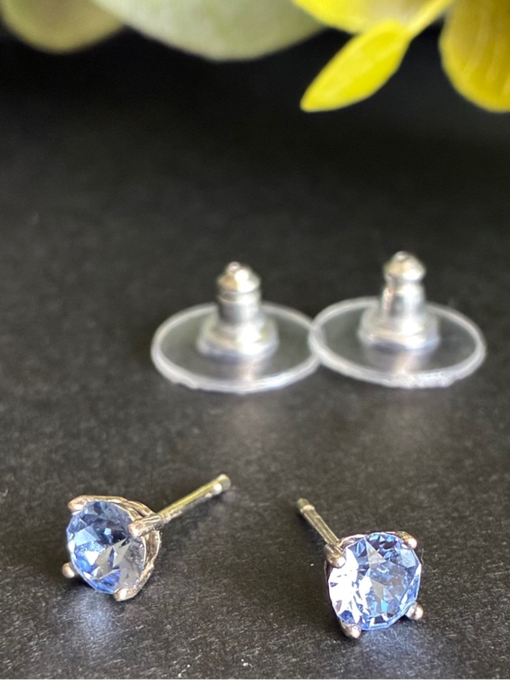 925 Silver Earrings,Blue Stud Earrings.